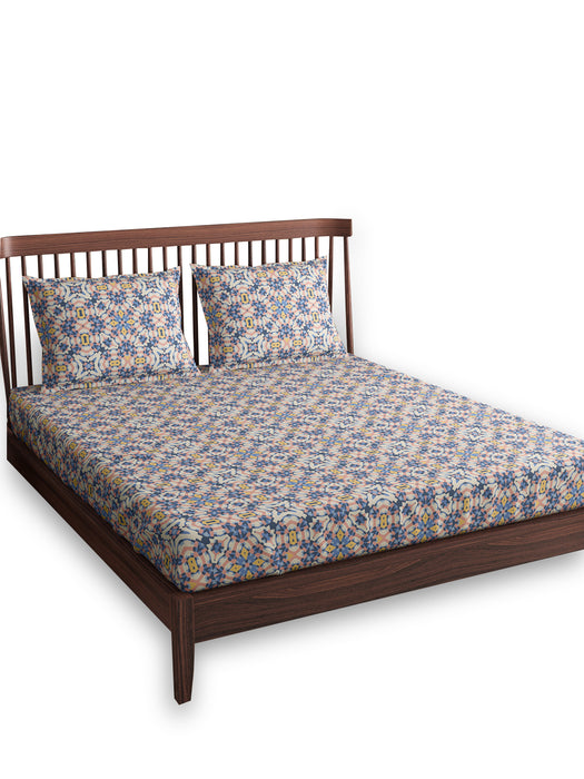 300 TC Alhambra Collection 100 Percent Cotton King Size Bed Sheet 108x108 IN with 2 Pillow Covers 18x27 IN Soft Comfortable Breathable Bedding Set Durable and Machine Washable for Year Round Use