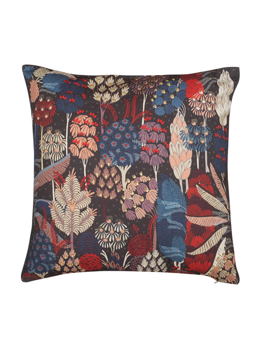 Printed Cotton Set of 2 Cushion Covers 16x16 Inch Acadia Dark Collection Soft Durable Skin Friendly Nature Inspired Design for Elegant Home Decor by Petal Home