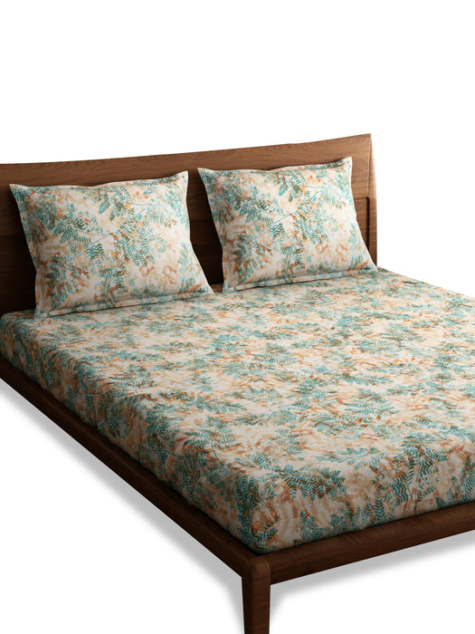 300 TC Fern Orange 100% Cotton King Size Bed Sheet 108x108 IN with 2 Pillow Covers 18x27 IN – Soft, Luxurious, Breathable, Durable, Premium Bed Linen – All Season Comfort & Machine Washable