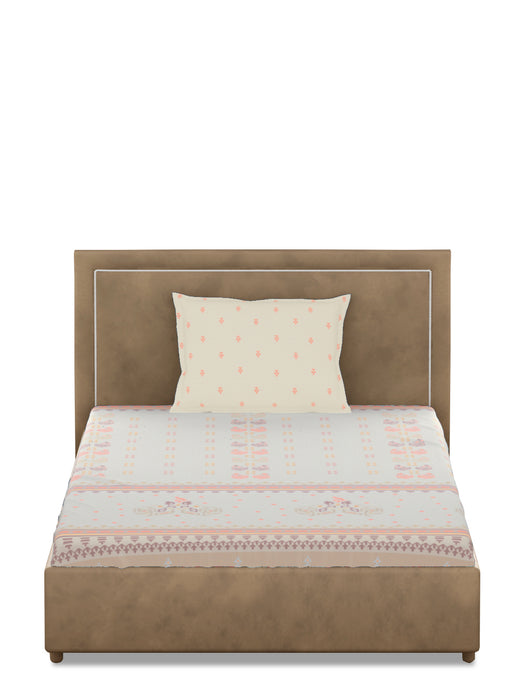 Petal Home Hooghly Collection 300 TC Single Cotton Bedsheet 90x60 IN with 1 Pillow Cover 27x18 IN Soft Breathable Durable Comfortable Nature Inspired Easy Care Premium Cotton Bed Linen Machine Washable All Season Home and Hotel