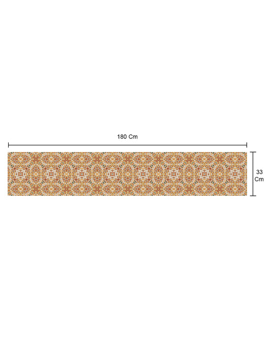 Petal Home 100% Cotton Printed Table Runner 70in x 13in Alhambra Yellow Collection Soft Durable Breathable Nature-Inspired Design Elegant Home Decor Machine Washable Stylish Table Accessory