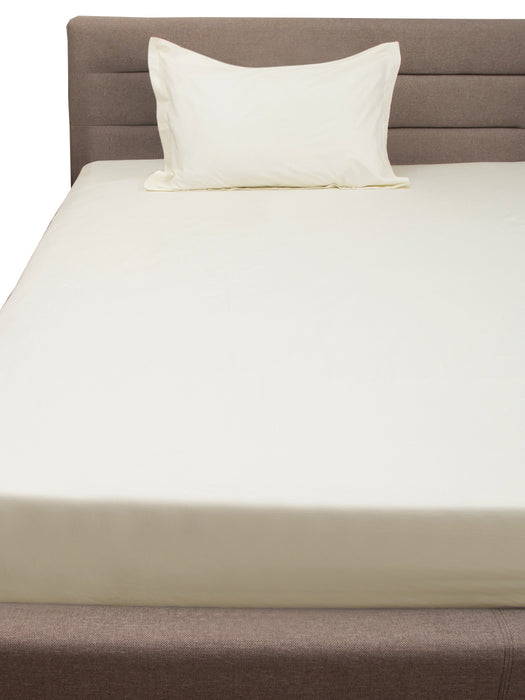 300 TC Ivory 100% Cotton Single Bed Sheet with 1Pillow Cover