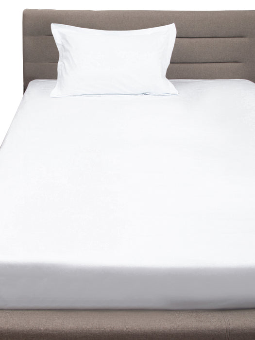 300 TC White 100% Cotton Single Bed Sheet with 1Pillow Cover