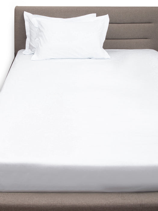 300 TC White 100% Cotton King Size Bed Sheet with 2 Pillow Covers