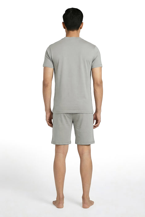 Petal Home Men’s Premium Modal Cotton Pyjama Set-Stylish V Neck T Shirt and Shorts Comfortable Breathable Casual Night Suit Wear for Men Relaxed Fit Home and Sleepwear