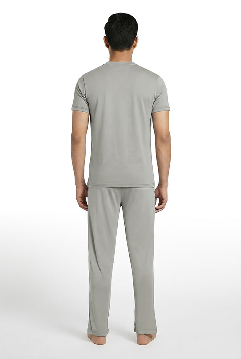 Petal Home Men’s Premium Modal Cotton Pyjama Set-Stylish V Neck T Shirt and Pants Comfortable Breathable Casual Night Suit Wear for Men Relaxed Fit Sleepwear Home Use