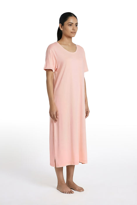 Women's Modal Cotton Calf Length Night Gown Small Size Soft Breathable Nighty for Women Comfortable Sleepwear Relaxed Fit Lightweight Fabric for Daily Night Wear
