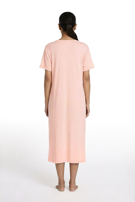 Women's Modal Cotton Calf Length Night Gown Small Size Soft Breathable Nighty for Women Comfortable Sleepwear Relaxed Fit Lightweight Fabric for Daily Night Wear