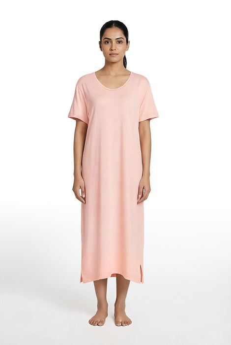 Women's Modal Cotton Calf Length Night Gown Small Size Soft Breathable Nighty for Women Comfortable Sleepwear Relaxed Fit Lightweight Fabric for Daily Night Wear