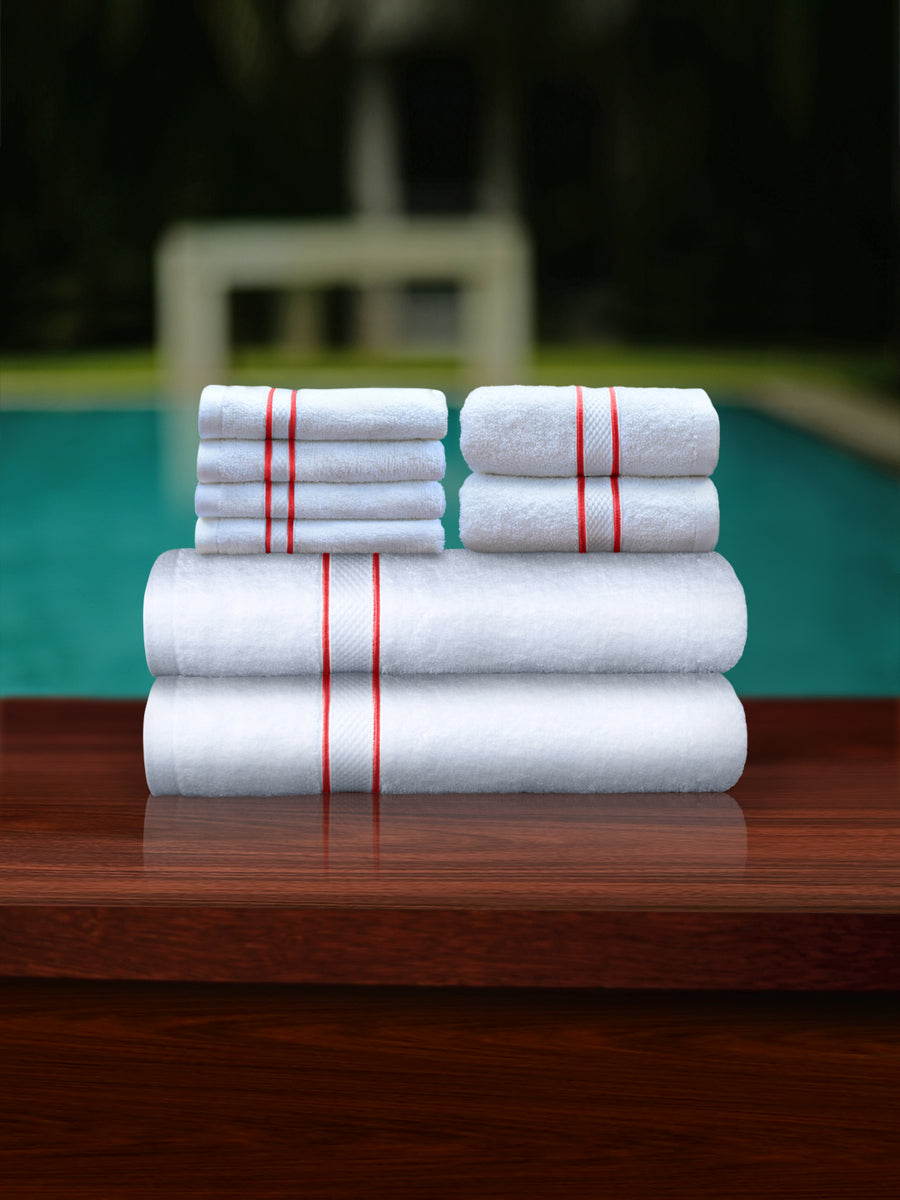 Red white and online blue towels